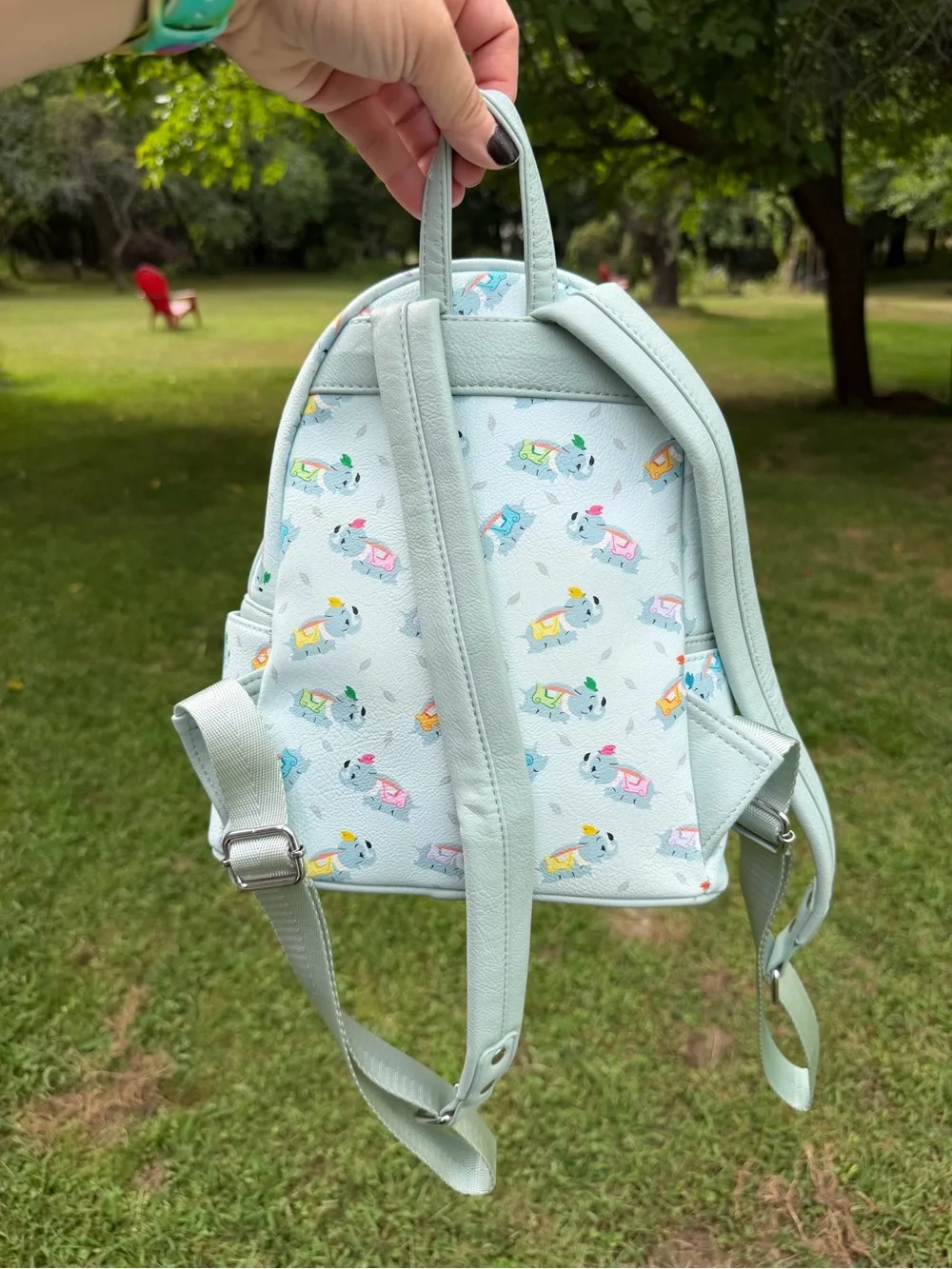 Disney Parks Loungefly Dumbo Hard Tag Mini Backpack Blue Preowned